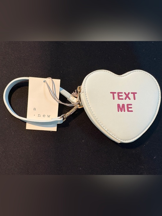 Handbags - Light Blue Heart Coin Purse Wristlet - "TEXT ME"